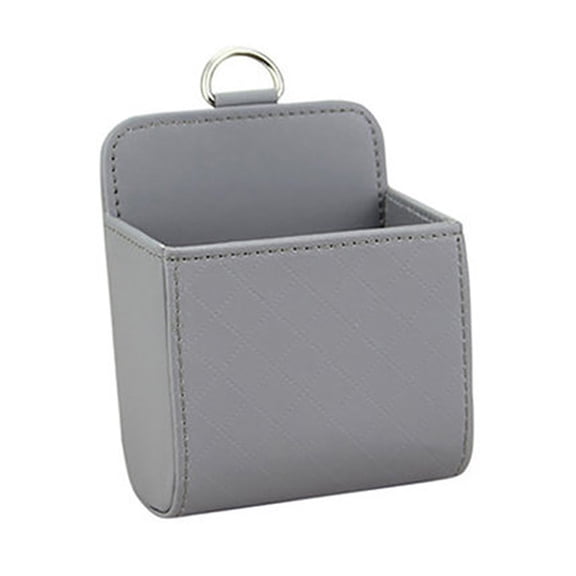 AnuirheiH Car Auto Seat Interior Air Vent Pouch Bag Box with Hook,Cell Phone Coin Face Mask Holder for Car,Hanging Leather Container Case Storage Box Car Pocket Organizer Vent