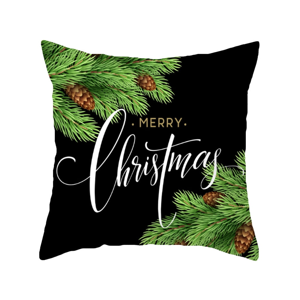 AnuirheiH Christmas Cotton Throw Pillow Covers 18 x 18 Inches,Xmas