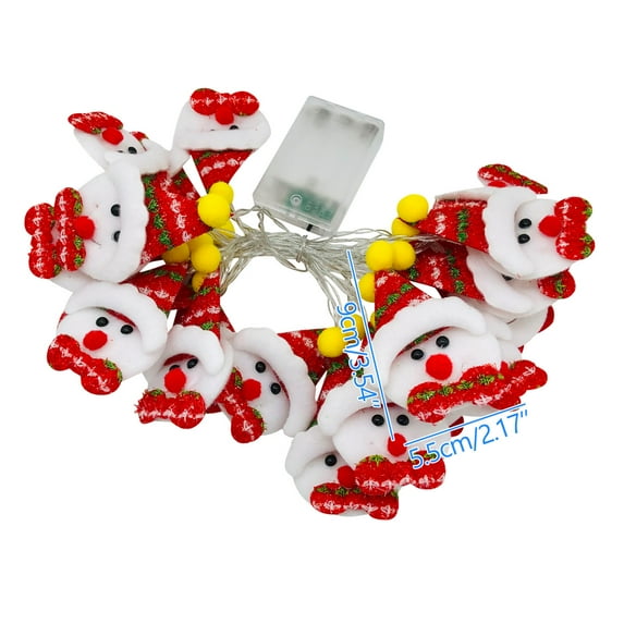 AnuirheiH Christmas LED String Lights Santa Claus Shape String Lights Indoor Outdoor Party Xmas Tree Decor