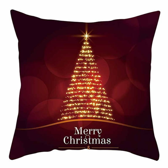 AnuirheiH Christmas Linen Throw Pillow Covers 18 x 18 Inches,Xmas Cushion Cover Case Decorations Winter Holiday Party Pillow Customized Zipper Pillowcase Decor for Sofa,Bed,Couch