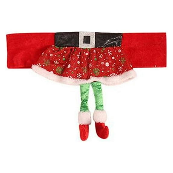 AnuirheiH Christmas Non-woven Elf Chair Cover Wedding Party Decorations Chair Tie Back Sashes for Christmas Chair Table Decorations
