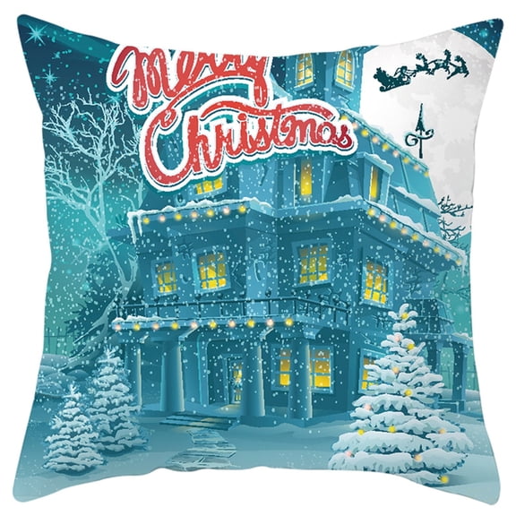AnuirheiH Christmas Peach skin velvet Throw Pillow Covers 18 x 18 Inches,Xmas Cushion Cover Case Decorations Winter Holiday Party Pillow Customized Zipper Pillowcase Decor for Sofa,Bed