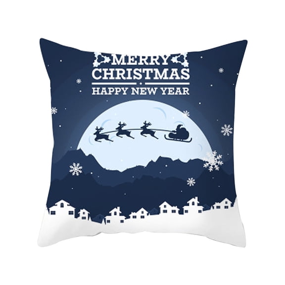 AnuirheiH Christmas Polyester Throw Pillow Covers 18 x 18 Inches,Xmas Cushion Cover Case Decorations Winter Holiday Party Pillow Customized Zipper Pillowcase Decor for Sofa,Bed,Couch,Car