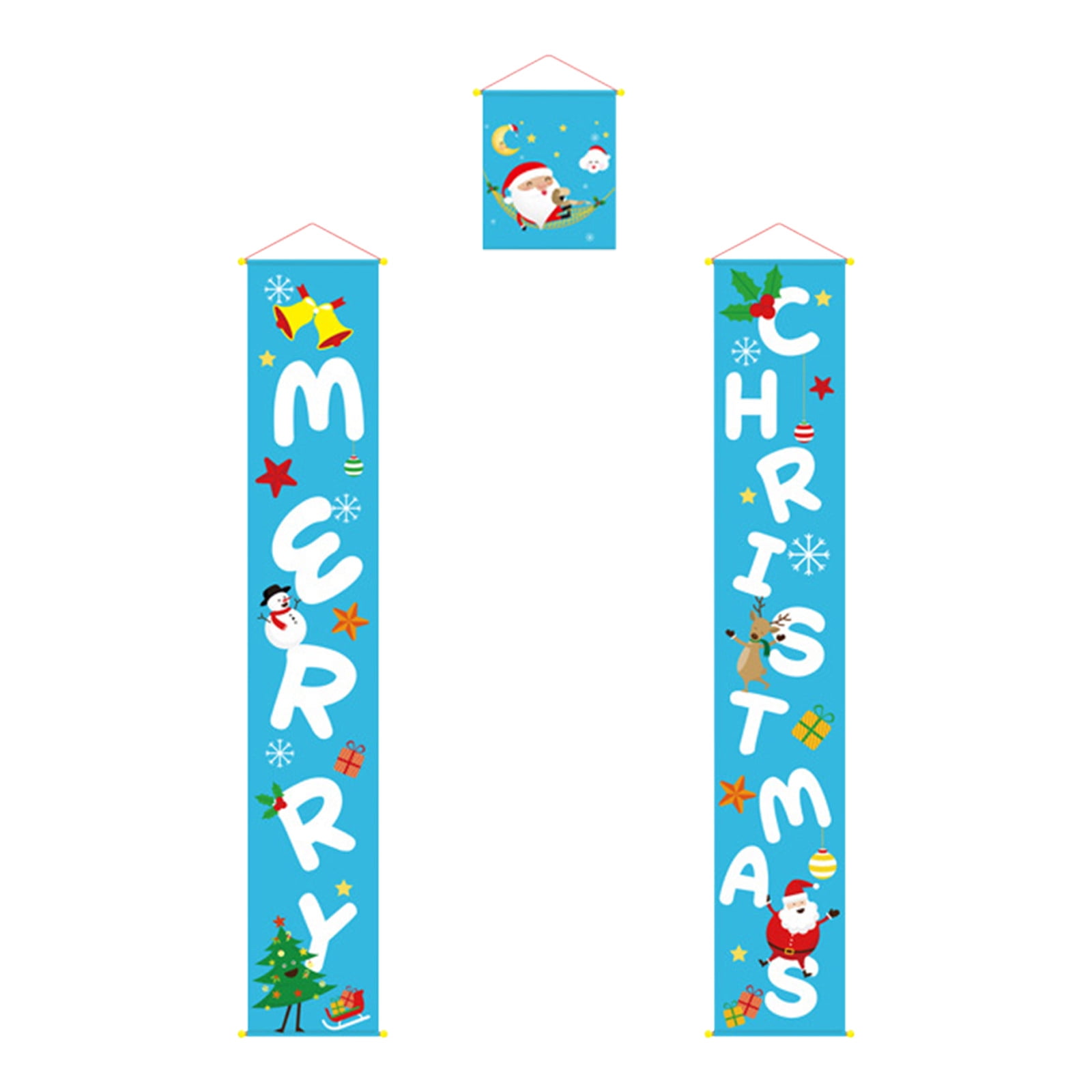 AnuirheiH Christmas Porch Signs Christmas Hanging Banners Christmas Buffalo Check Plaid