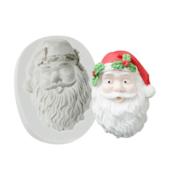 AnuirheiH Christmas Santa Claus Silicone Mold For Chocolate Cake Pudding Soap Round Shape
