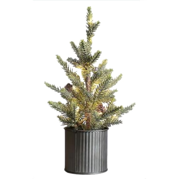 AnuirheiH Christmas Tabletop Decorations Pre-lit Mini Christmas Tree with LED Lights,Artificial Mini Christmas Tree with Pinecones Ornaments,Party Favors Best DIY Christmas Decorations