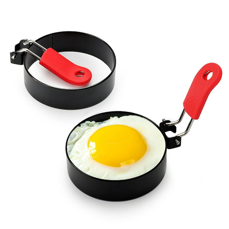 Egg Ring for Frying Eggs and English Muffin Round Egg Shaper Mold with  Handle Kitchen Stainless Steel Non-stick Egg Cooker Ring