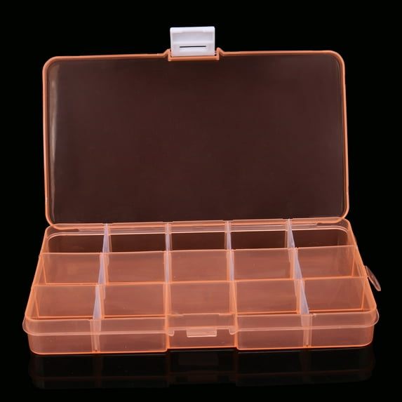 AnuirheiH Jewelry Box Organizer Storage Container with Adjustable Dividers 15 Grids (Clear Plastic)