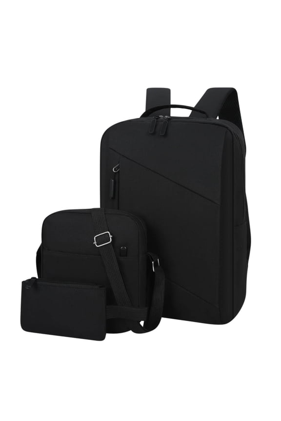 AnuirheiH Laptop Backpack Set of 3,15.6Inch Water Resistant Padded Computer Bag with USB Charging Port for Study Work, Durable Anti Theft College School Students Bookbag for Men Women Gifts