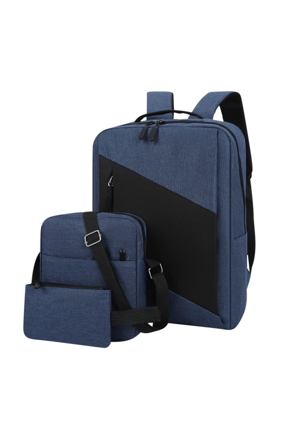 AnuirheiH Laptop Backpack Set of 3,15.6Inch Water Resistant Padded Computer Bag with USB Charging Port for Study Work, Durable Anti Theft College School Students Bookbag for Men Women Gifts