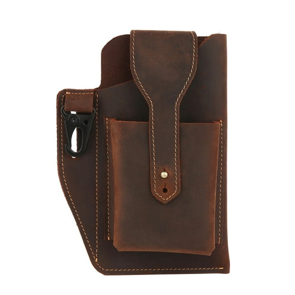 AnuirheiH Men Leather Waist Bag Vintage Cell Phone Holster Pouch,Outdoor Sports Men's Bag Waist Bag Mobile Phone Pocket