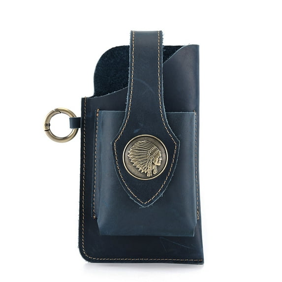 AnuirheiH Men Leather Waist Bag Vintage Cell Phone Holster Pouch,Outdoor Sports Men's Bag Waist Bag Mobile Phone Pocket