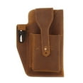 thumbnail image 1 of AnuirheiH Men Leather Waist Bag Vintage Cell Phone Holster Pouch,Outdoor Sports Men's Bag Waist Bag Mobile Phone Pocket, 1 of 9
