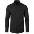 thumbnail image 1 of Utoimkio Men's Casual Cotton Shirts 2025Fall Fashion Business Long Sleeve Turn-down Collar Button Shirt Blouse,Black,XS, 1 of 3