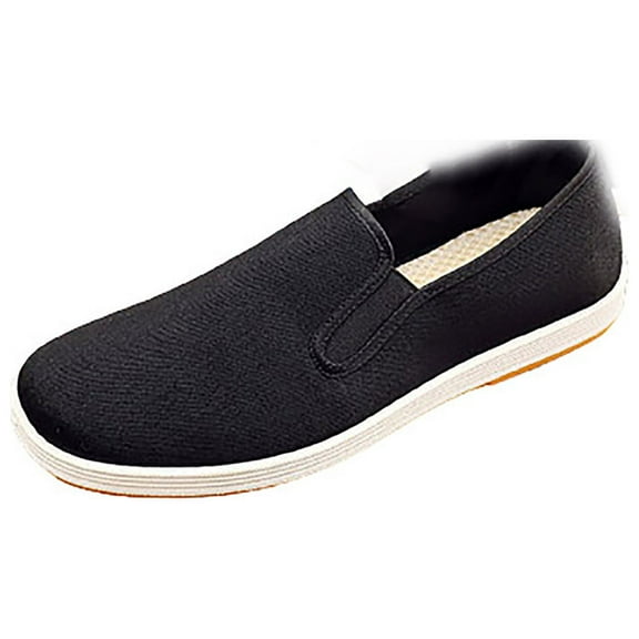 AnuirheiH Men's Comfy Shoes Casual Cloth Shoes Rubber Sole Slip-on Shoes