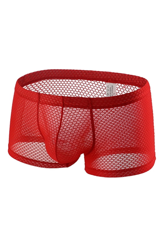 Men's Lingerie Boxer Shorts Mesh Breathable Sexy Underpants
