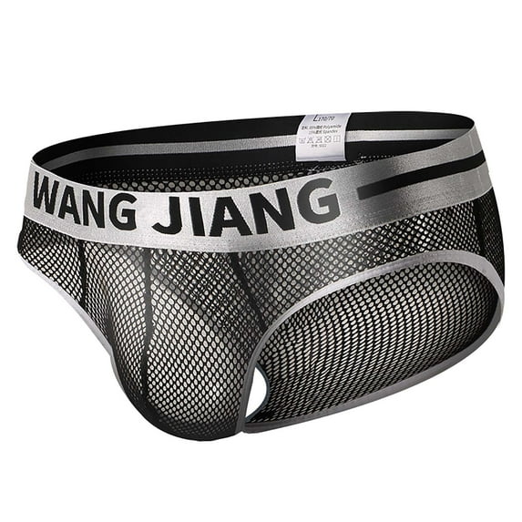 AnuirheiH Men's Lingerie Sexy Solid Color Low Waist Briefs Underpants