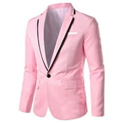 AnuirheiH Men's Suit Jacket Slim Fit Sport Coats One Button Notched Lapel Casual Dress Blazer for Men