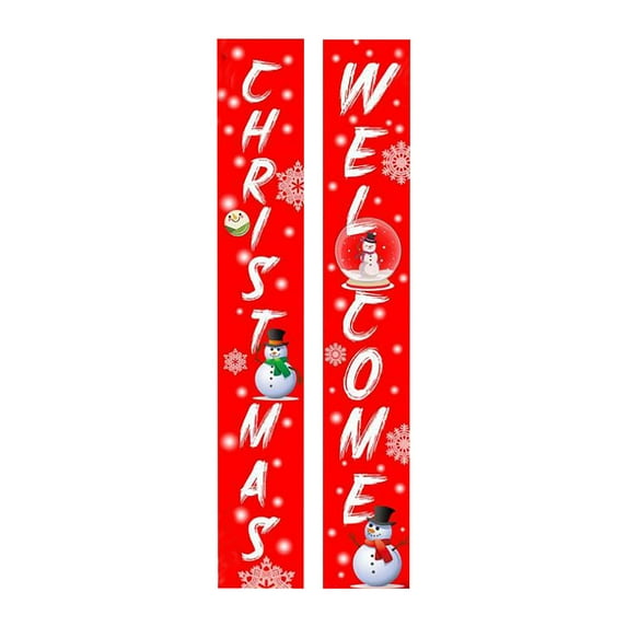AnuirheiH Merry Christmas Door Banners Porch Sign Hanging Banner Flag for Home Wall Indoor Outdoor Christmas Party Decorations