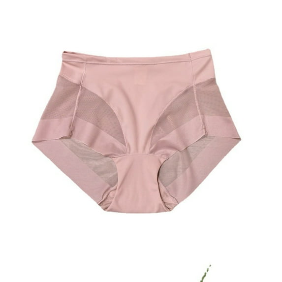 AnuirheiH Mid-waist Transparent Mesh Briefs High Elastic Comfortable Ice Silk Women Underwear Large Size Ultra-thin