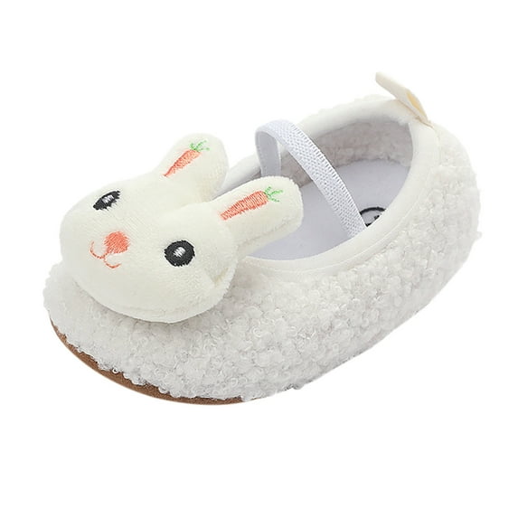 AnuirheiH Newborn Baby Girls Cartoon Bunny Pattern Shoes Soft First Walking Shoes