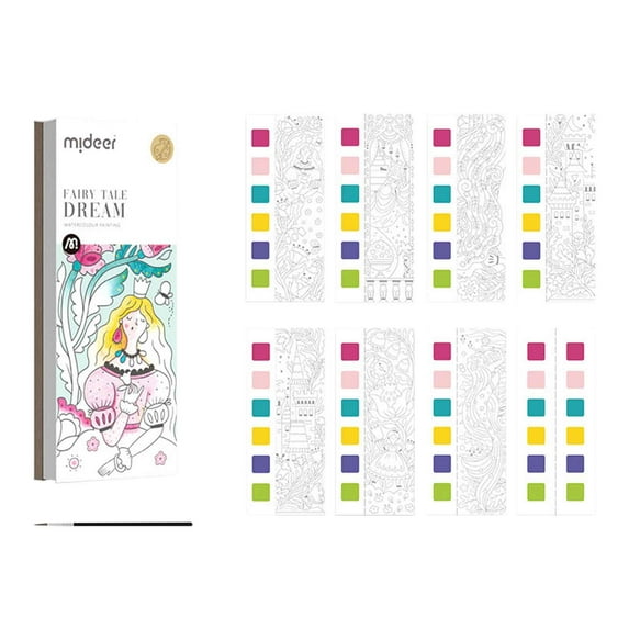 AnuirheiH Pocket Watercolor Painting Book,Wonderful forest Animal Paint with Water for Girls Kids Toddlers,Improve Your Child's Creativity and Concentration,Beginner Friendly