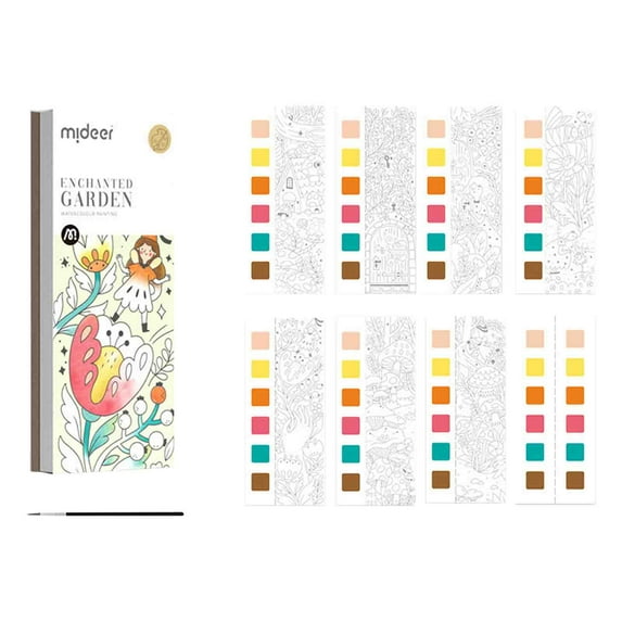 AnuirheiH Pocket Watercolor Painting Book,Wonderful forest Animal Paint with Water for Girls Kids Toddlers,Improve Your Child's Creativity and Concentration,Beginner Friendly