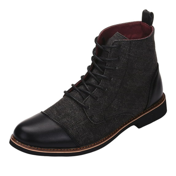 AnuirheiH Pointed Toe Boots for Men's New Casual Lace-up Mid Calf Men's Boots 4-6$ off 2nd