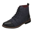 thumbnail image 1 of AnuirheiH Pointed Toe Boots for Men's New Casual Lace-up Mid Calf Men's Boots Clearance, 1 of 7