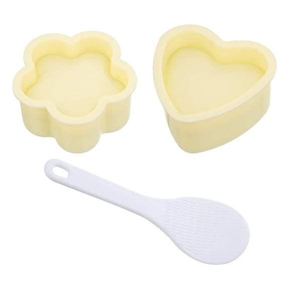 AnuirheiH Rice Mold Sushi Mold Maker Kit, Non Stick Maker Press, Classic Heart Rice Ball Mold Maker Sushi Mold for Kids Lunch Bento and Home DIY Including 2 Mold and 1 Spoon