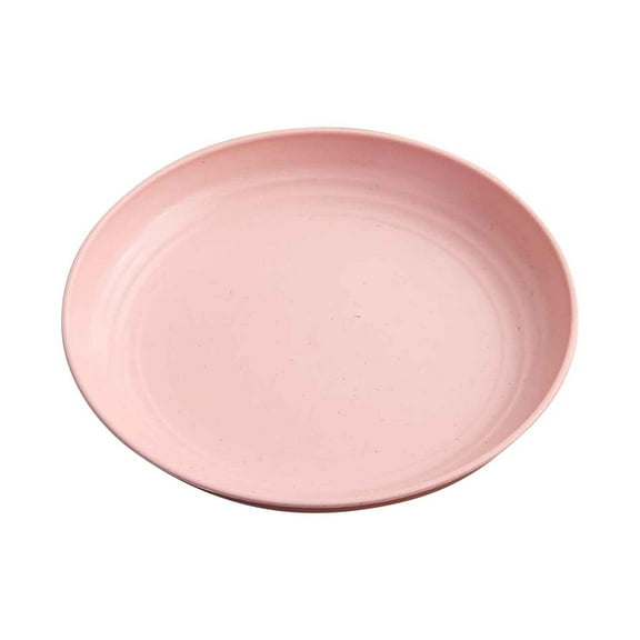 AnuirheiH Small Plates, Plastic Plates Reusable Lightweight Dinner Dishes Plates for Fruit, Dishwasher & Microwave Safe, for Thanksgiving Table Decor(Light-pink)