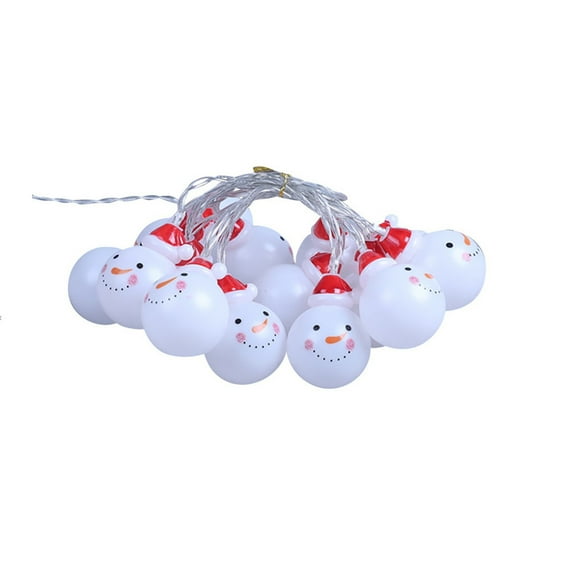 AnuirheiH Snowman String Lights Cute Christmas Balls String Lights Battery Operated LEDs Lighted Balls Christmas Tree Décor Indoor Home Garden Festival Party Lighting