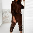 thumbnail image 1 of AnuirheiH Sweatsuits Women 2 Piece Outfit, Oversized Long Sleeve Hoodies Pullover for Women Drawstring Plain Sweatshirt Sweatpants Set, 1 of 9
