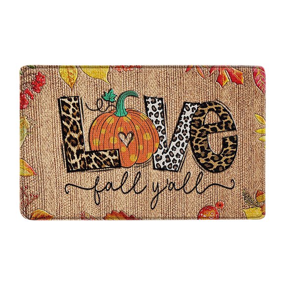 AnuirheiH Thanksgiving Front Door Mat Water Absorbent Door Mat Non-Slip Door Mat 15.75x 23.62Inch Washable Doormat for Indoor Non Slip Rubber Entrance Rug Dirt Trapper Mats
