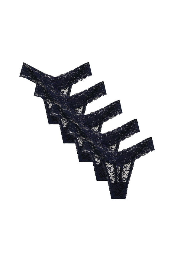Women Sexy Thong String Trousers Pack Lace Soft Lingerie Underwear Pack Of 5 4-6$ off 2nd