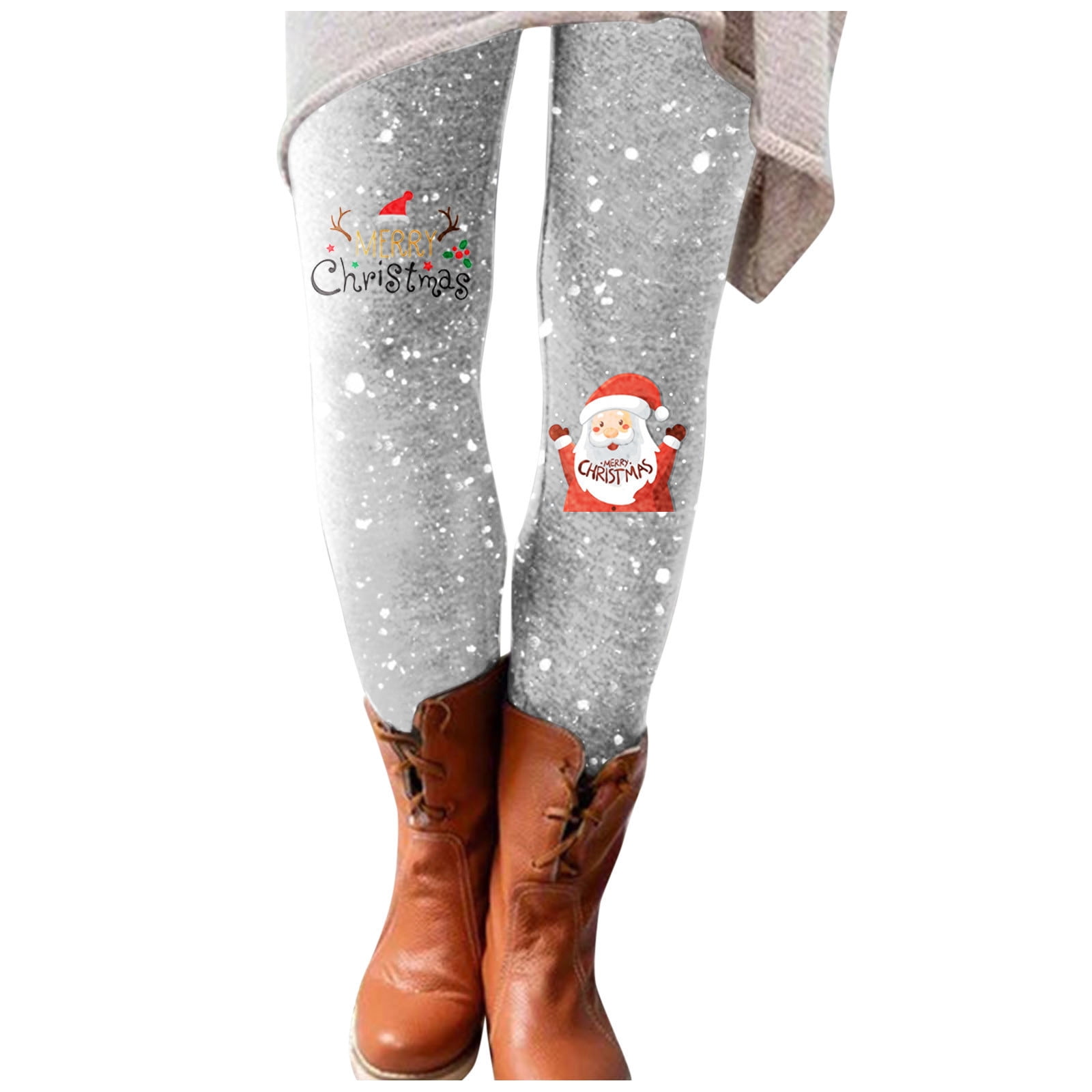 AnuirheiH Women's Christmas Leggings Xmas Print Pants High Elastic ...