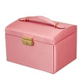 thumbnail image 1 of AnuirheiH Women's Jewelry Box,Senior PU Leather,3 Layer Medium Sized Jewelry Storage Box with Lock,Portable Travel Jewelry case for Earrings Bracelets Rings, 1 of 5