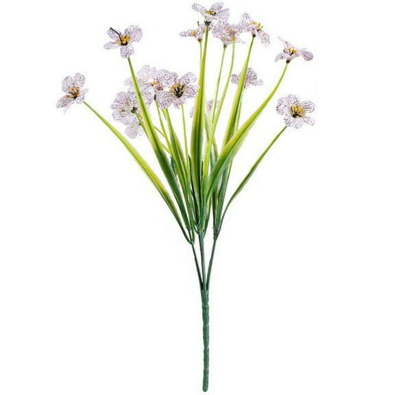 Anuirheih 10Pcs Artificial Flowers Silk Violet Flowers Fake Bridal Wedding Bouquet for Home Garden Party Floral Decor 5 Head(Blue)