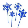 thumbnail image 1 of Anuirheih 40Pcs Snowflake Flag Cocktail Sticks, Ice Picks Fruit Stick Skewers Snowflake Fruit Sticks Dessert Picks Drink Picks Decorative Toothpick Skewers(Blue), 1 of 9