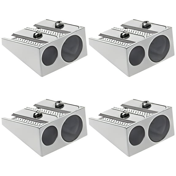 Anuirheih 4Pcs Pencil Sharpener , Metal Sharpener Double Hole for Pencils and Colored Pencils