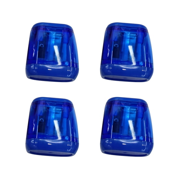 Anuirheih 4Pcs Pencil Sharpeners, Double Hole Manual Pencil Sharpeners with Lid, Home Office Supplies(Blue）