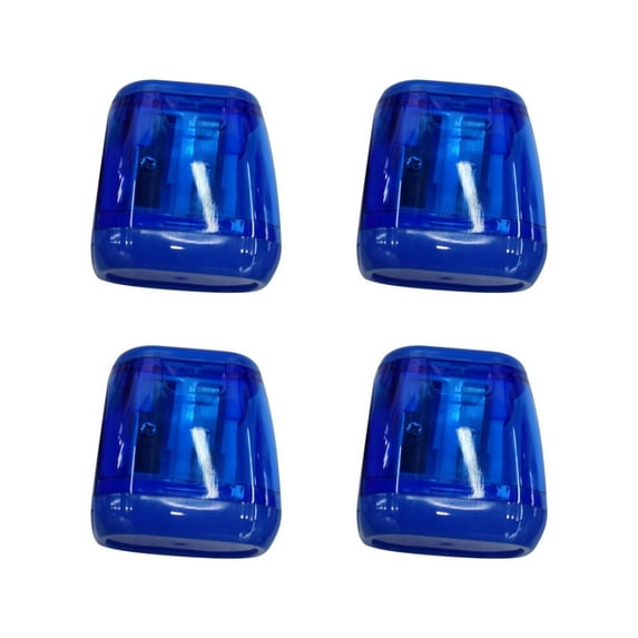 Anuirheih 4Pcs Pencil Sharpeners, Double Hole Manual Pencil Sharpeners with Lid, Home Office Supplies(Blue)
