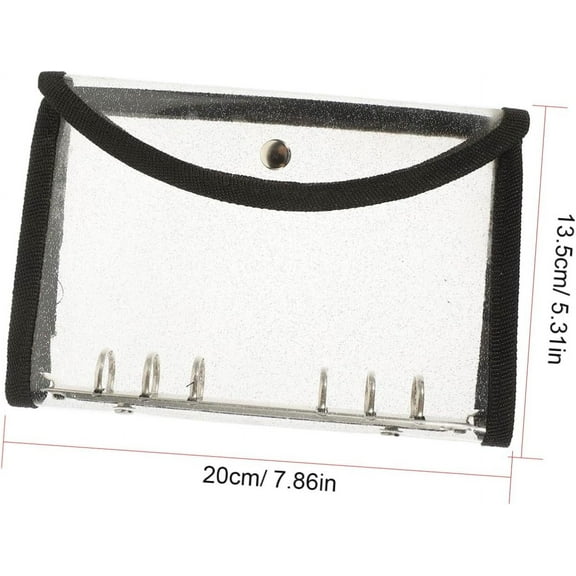 Anuirheih 6 Ring Binder Pocket Folder, Wrapped Loose-leaf PVC Transparent Case New Travel Account for School Office