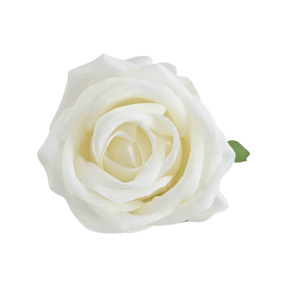 Anuirheih Artificial Rose Flower Head , Fake Silk Flower for DIY Craft Wedding Table Home Garden Decor(White)