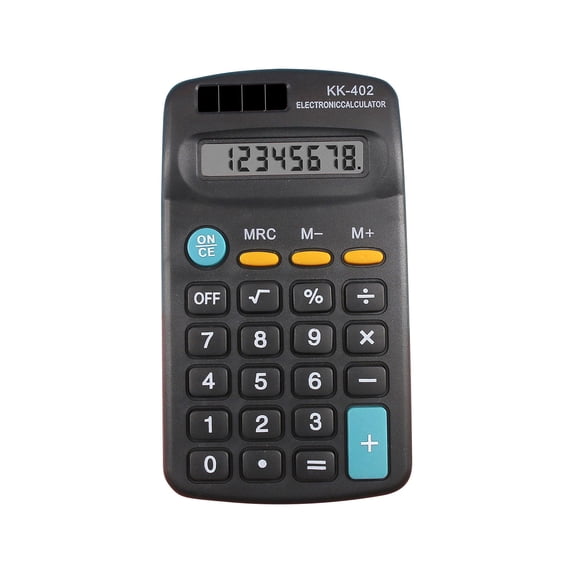Anuirheih Basic Standard Calculators Small Digital Desktop Calculator with 8-Digit LCD Display, Smart Calculator Pocket Size for Kids(Black）