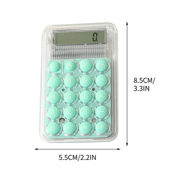 Anuirheih Basic Standard Calculators Small Digital Desktop Calculator with 8-Digit LCD Display, Smart Calculator Pocket Size for Kids(Clear Green）