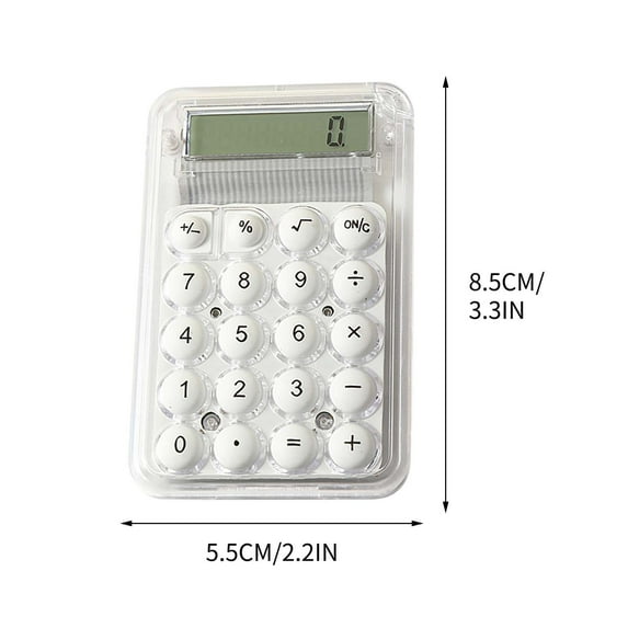 Anuirheih Basic Standard Calculators Small Digital Desktop Calculator with 8-Digit LCD Display, Smart Calculator Pocket Size for Kids(Clear White)
