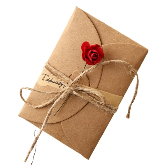 Anuirheih Birthday Cards for Women, Kraft Paper Birthday Invitation Card Greeting Cards for Mother's Day Gift Wedding Party(Khaki)