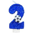 thumbnail image 1 of Anuirheih Birthday Number Candles, Blue Soccer Birthday Candles for Cake, Cupcake Topper Decorations Birthday Party Kids Adults(2), 1 of 3