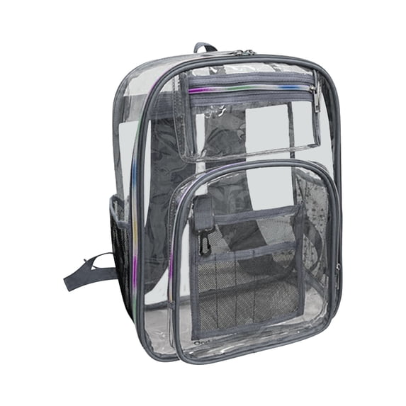 Anuirheih Clear Backpack, Heavy Duty Small Plastic Backpacks with Reinforced Straps for Game Stadium School Work Sport(13x17x5.5Inch๏ผ